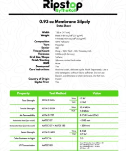 Ripstop By The Roll Polyester MEMBRANE Silpoly - Full Roll