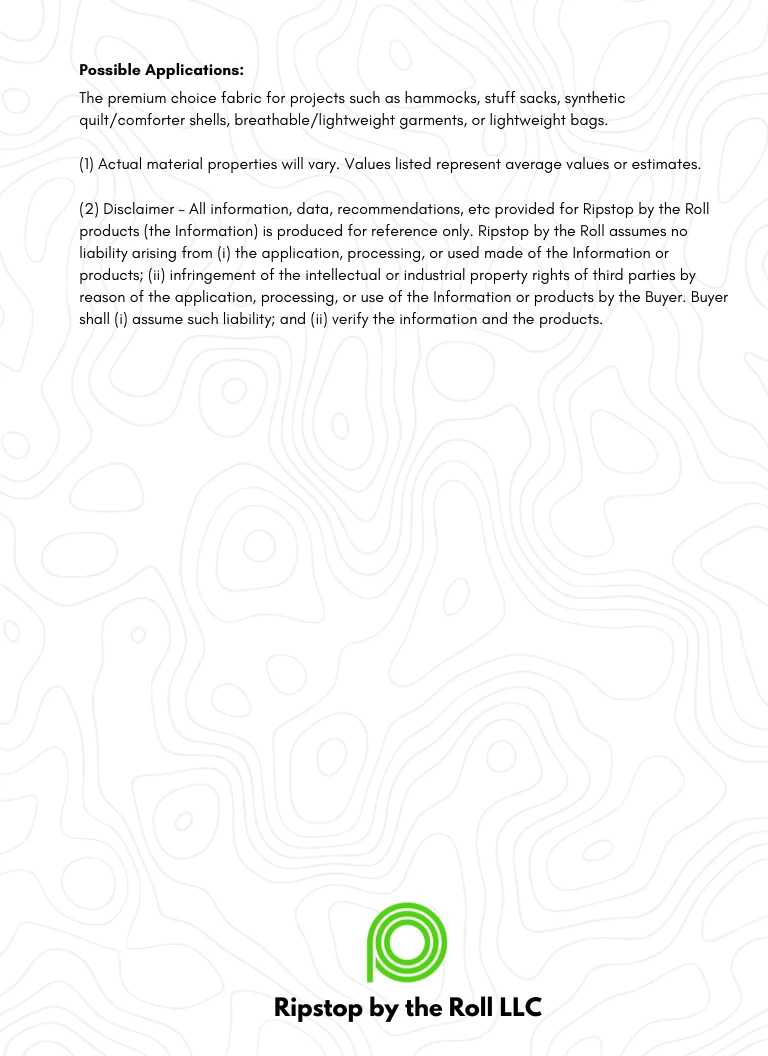 Ripstop By The Roll 1.6 Oz HyperD™ ECO - Full Roll 11 Ripstop By The Roll 1.6 Oz HyperD™ ECO - Full Roll