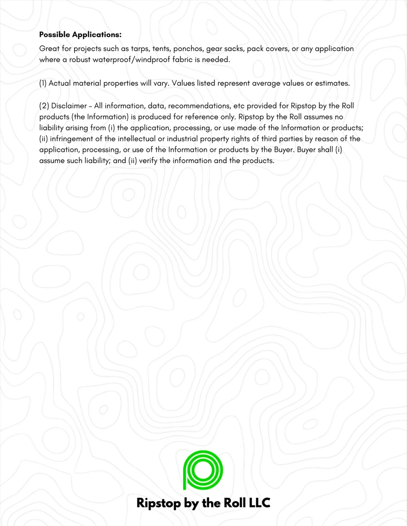 Ripstop By The Roll Polyester 1.6 Oz Silpoly - Full Roll 16 Ripstop By The Roll Polyester 1.6 Oz Silpoly - Full Roll