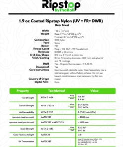 Ripstop By The Roll 1.9 Oz PU Coated Ripstop Nylon