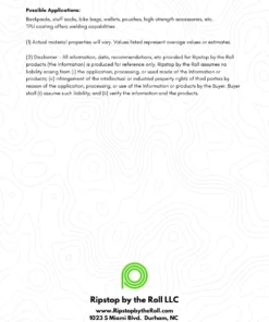 Ripstop By The Roll 3.9 Oz Venom™ UHMWPE TPU Coated Fabric By Use 11 Ripstop By The Roll 3.9 Oz Venom™ UHMWPE TPU Coated Fabric By Use