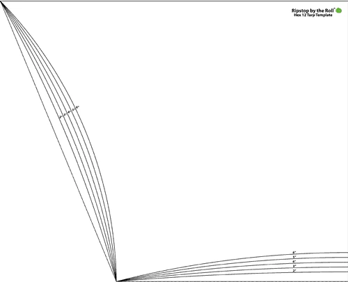 Ripstop By The Roll Tarps/Shelters HEX Tarp Template 4 Ripstop By The Roll Tarps/Shelters HEX Tarp Template