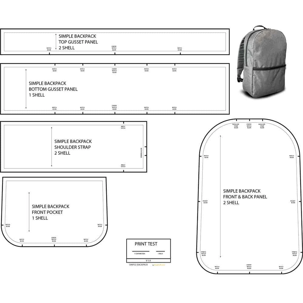 Ripstop By The Roll Simple Series Backpack Template/Pattern Bundle Bag Buff 3 Ripstop By The Roll Simple Series Backpack Template/Pattern Bundle Bag Buff